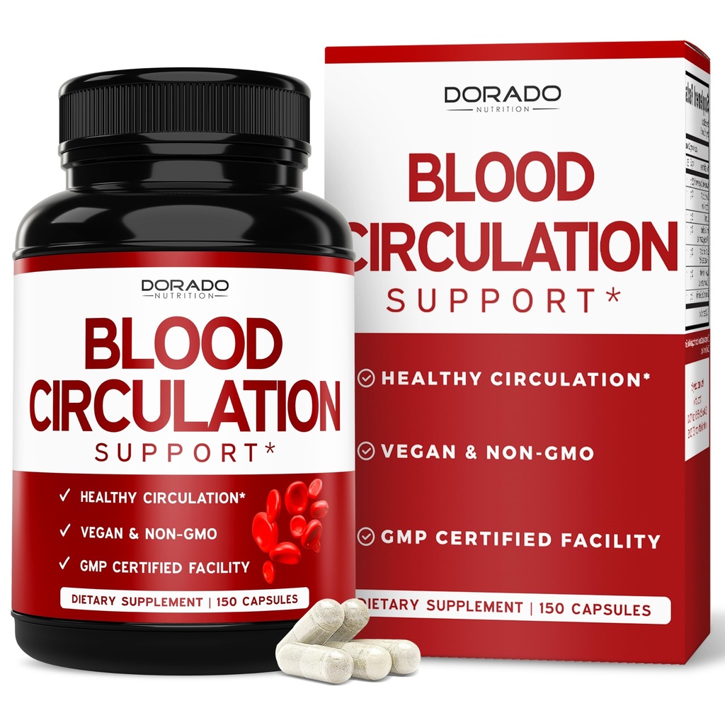 Suplemen Sirkulasi Darah dengan Diosmin & More (150 Kapsul) Suplemen Darah untuk Pria & Perempuan - Spider & Varicose Veins untuk Dukungan Kaki - Vegan & Non GMO - Test Partai 3 - USA Made