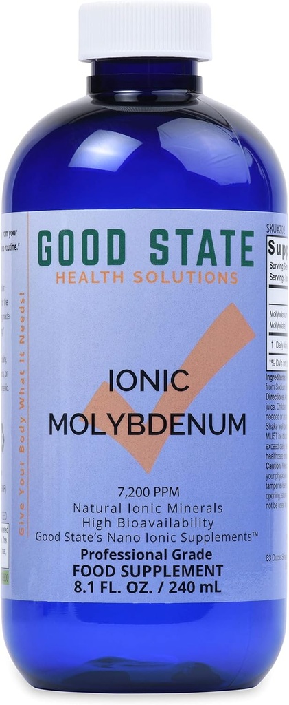 Good State Liquid Ionic Molybdenum (96 menyajikan 2 unsur mg, ditambah 2 mg fulvic acid - 8 fl oz)