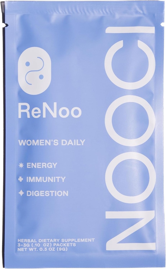 NoCI ReNoo Women 's Powder for Energy, Imunionity, Difficule 124; Travel Size 124; No-GMO 124; Vegan 124; 3 Sachets, Green Tea