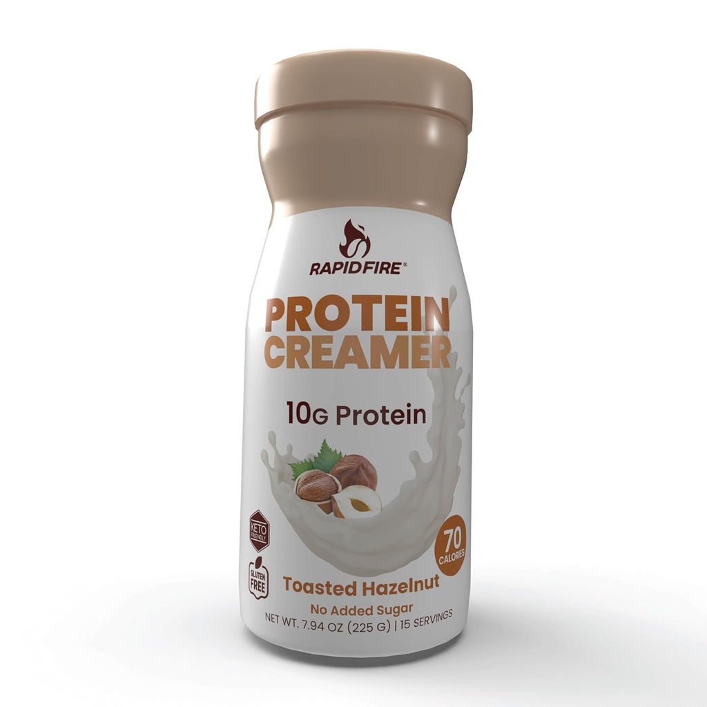 Protein Creamer, Hazelnut Flavor, Keto Friendly, 10g Protein dengan Vitamin dan Mineral, 15 Pelayan, May Boost Metabolisme dan Meningkatkan Energi, Multi, 7.94 Ounce
