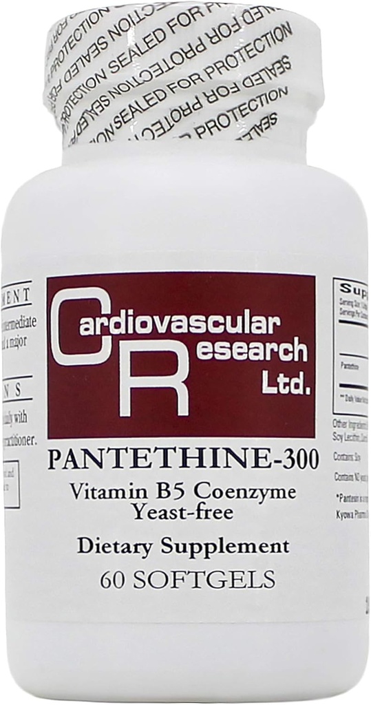 Pantethy 300mg (Pantetin) 60 Softgels - 2 Pack - Ekologi Formula / Cardiovaskular Research