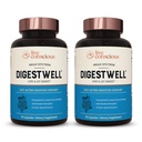 Dukungan Langsung Conscious Digestwell - Kecepatan-Akting Digetsy Dukung; Broad Spectrum Enzyme, Probiotic & Herbal Formula - Turunkan Gas & Bloating - 90 Capsules (2- Pack)