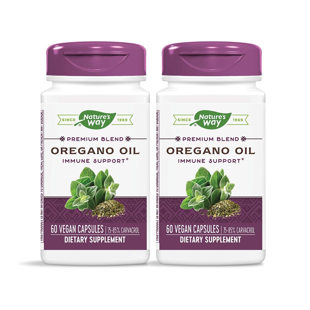 Nature 's Way Oregano Oil 75- 85% Carvacrol per Capsule, Vegetarian Vegetarian Capsules, Paket 2
