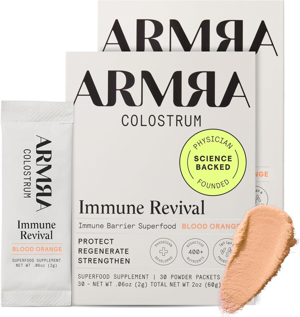 ArMRA Colostrum ™ Powder 124; Blood Orange 124; Gut Health & Bloating 14; Skin & Hair 124; Keto, Gluten & Fat- Free 124; 60 Servings