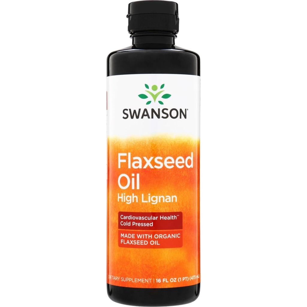 Swanson Flaxseed Oil High Lignan (Omegaturru) 16 fl Ounce (473 ml) Liquid