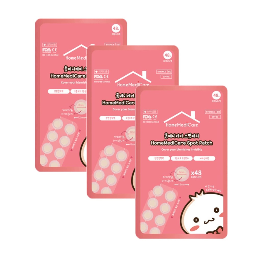 Spot Bean Homemedicare Acne Korean Pimple Spot Heeling Patch Absoring Hydrocolloid Acne Pimple Patch SPF46 (144 Patches) Cover Blemish & Zits