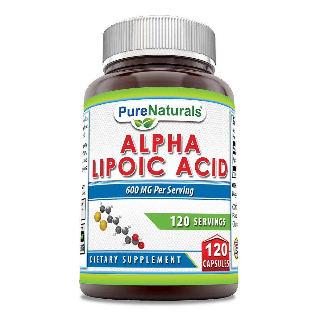 Murni Acid Alpha Lipoic 600 mg 120 Capsules Suplemen 126; Non-GMO 124; Gluten Bebas 124; Dibuat di AS