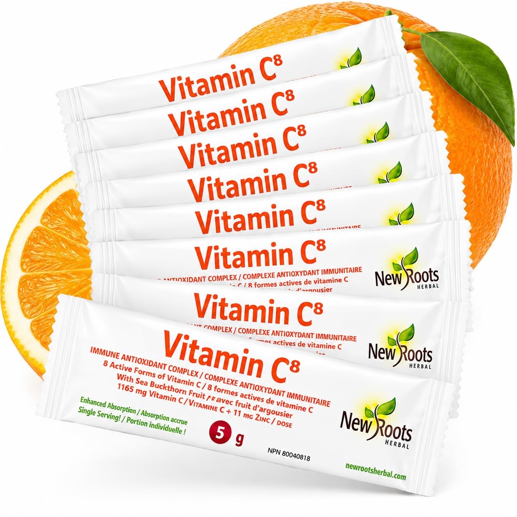 Dukungan Imunium C8 Powder (30 Sachets) minuman lezat dengan 8 Forms Vitamin C yang berbeda, Electrolite, Bioflavonoid & Green Tea for Maksimum Absorpsi & Antioksidant Pertahanan