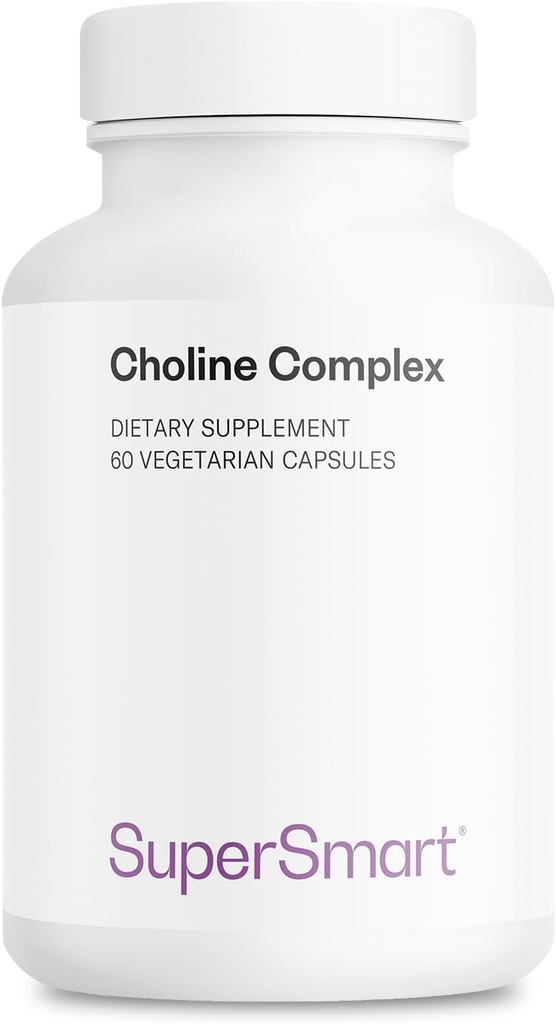 Supersmart - Coline Complex (Patented & High Strength) - with Choline Bitartch, GPC Cholin & CDP & Coline - High Potency Chooline Suplemen 124; Non-GMO & Gluten Free - 60 Vegetarian Capsules