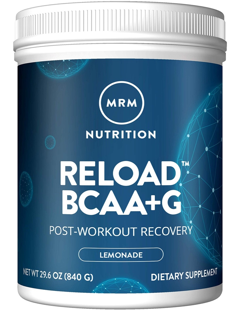 MRM BCAA + G RELOAD Post - Pemulihan Kerja - Lemon, 840g - 60 Servings Per Container