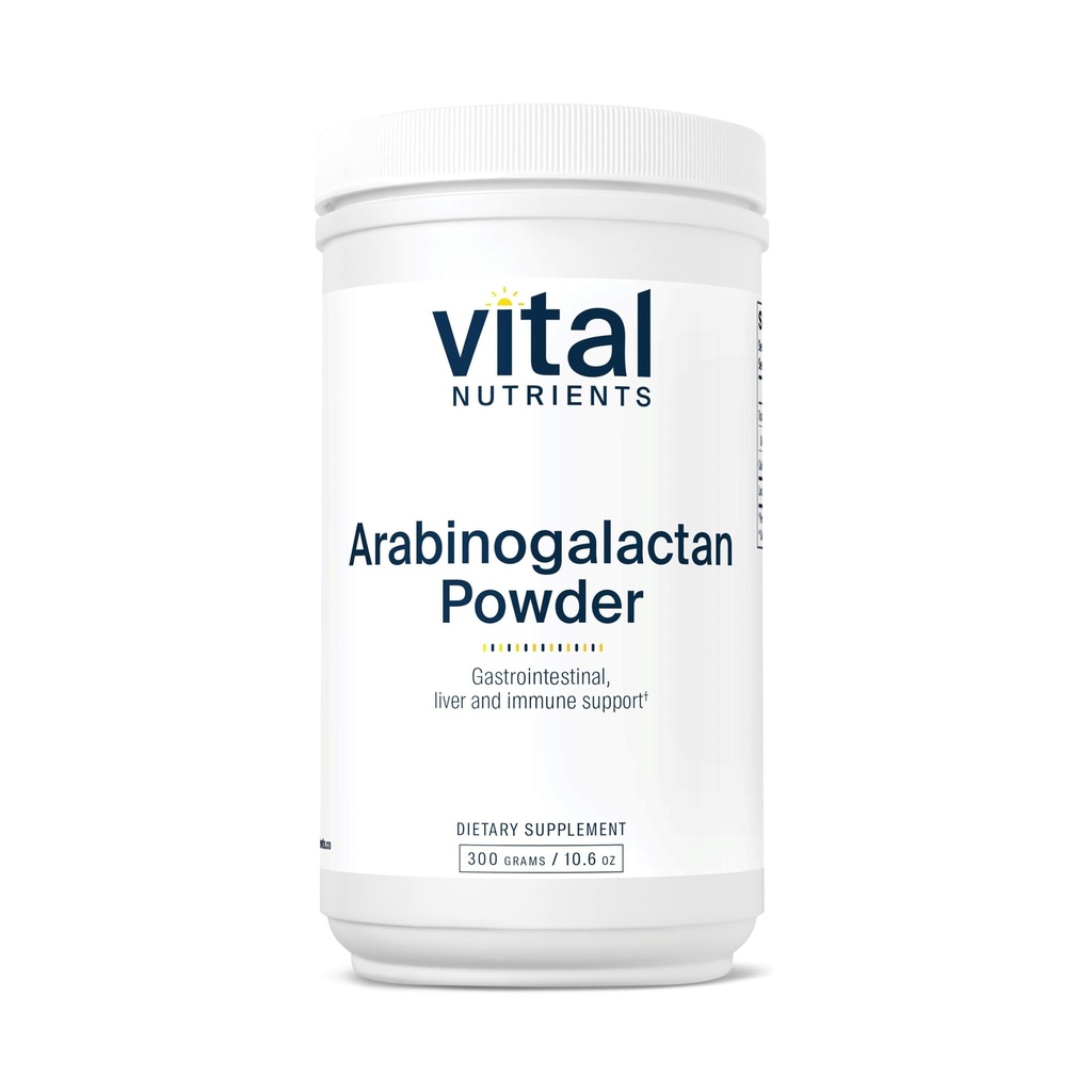 Visi Nutrients Arabinogactan Powder - Vegan Prebiotic Fiber Suplement for GI Health, Liver, and Imune Support * - Gluten, Dairy, Soy Free - Non-GMO - 300g