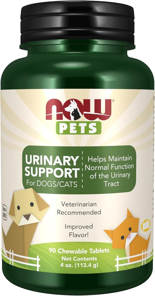 Now Foods Pet Health, Urinary Suppplement, Formulated for Cats & Dogs, NASC Cerfufied, 90 Chewable Tablet