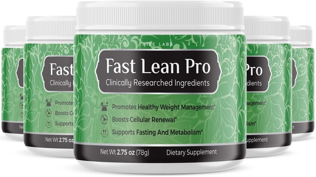 Rize Labs Fast Lean Official Pro Advanced Formula Suplement, Hidration BCAA Drink Kapsul dalam Jar, Mudah untuk Scoop dan Rasanya Besar - Paket Besar (120 Servings)