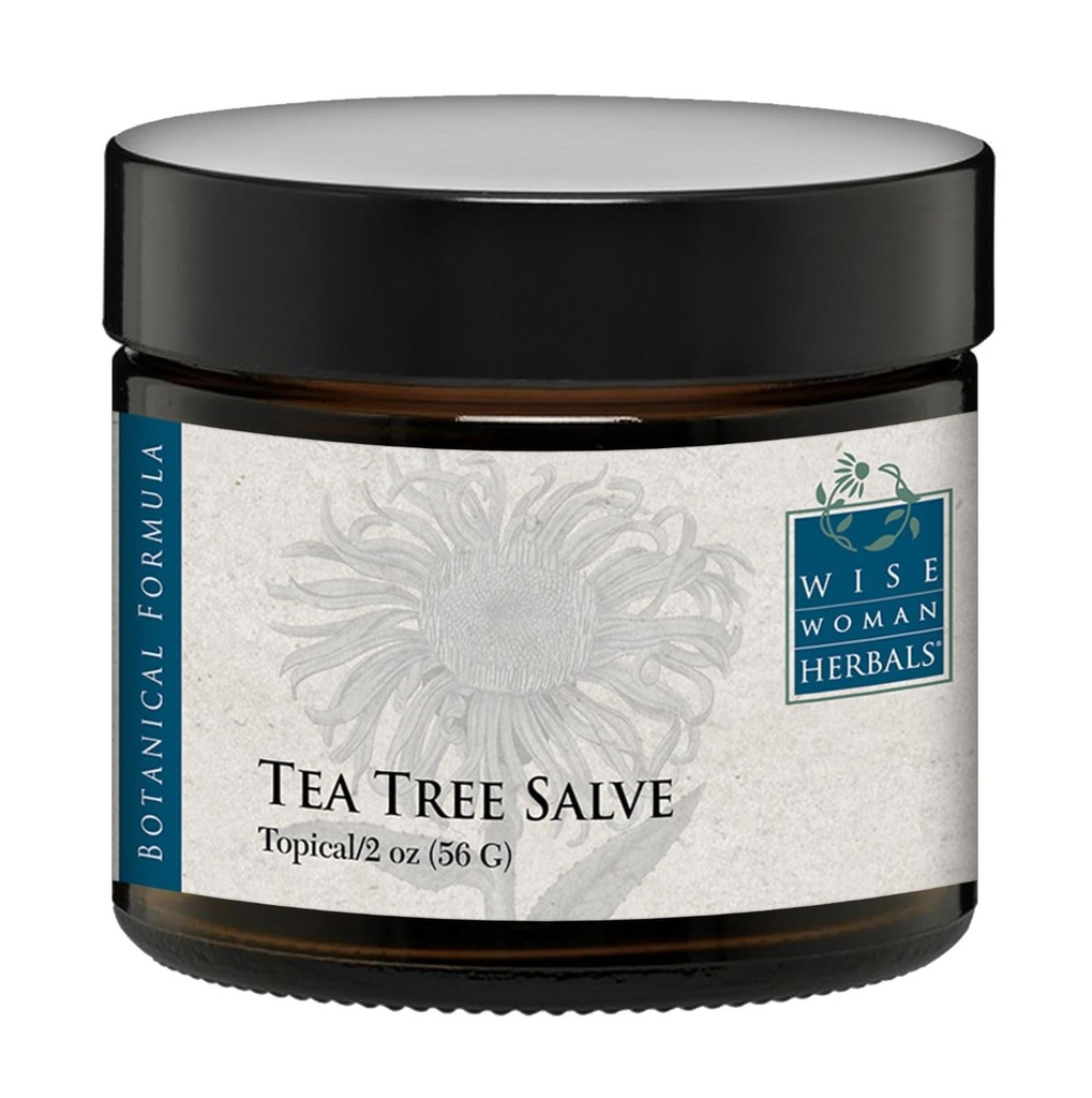 Wise Woman Herbals - Tea Tree Salve - 2 Oz - Natural Aid for Common Causes of Skin Irritation, Promotes Normal Healthy Skin, Helping Aid Dry Itchy Skin and Irranised on Toenails, Fingernails, and Body