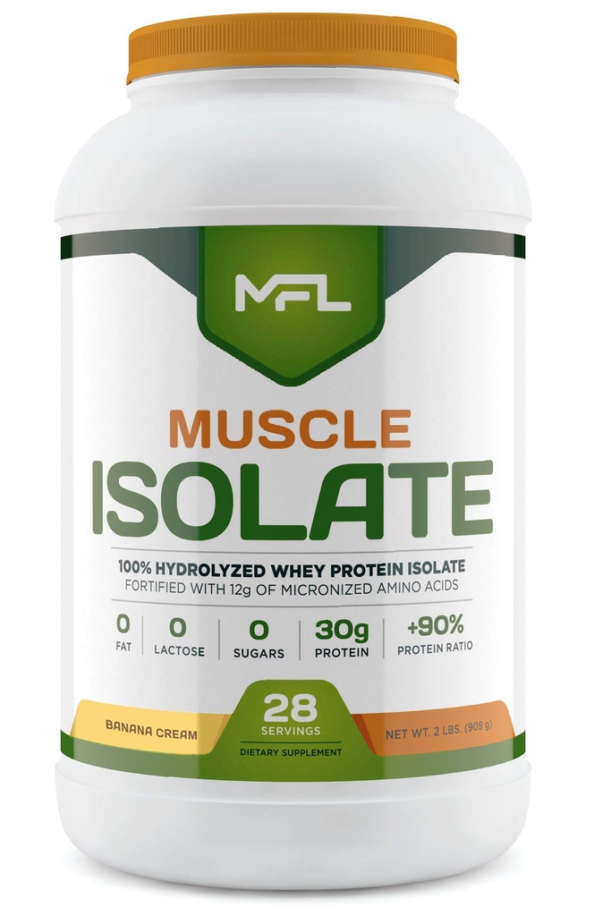 MFL 100% Isolate Protein l 30g Protein l 12g Amino Acids l Keto Friendl Rendah Carbs l 2 Ibs. (Pisang Cream)