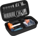 Hard Case for Asthma Inhaler, Handheld Spacer for Kids and Adults, Masks, Inhaler Holder Astma Travel Bag Carrying Organizer with Mesh Pocket fit Medication and Accessories, Black