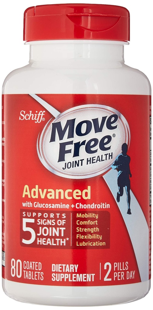 Schiff Move Free Advanced, Tambahan Kesehatan Gabungan dengan Glucosamin dan Chondroitin, 80 Count