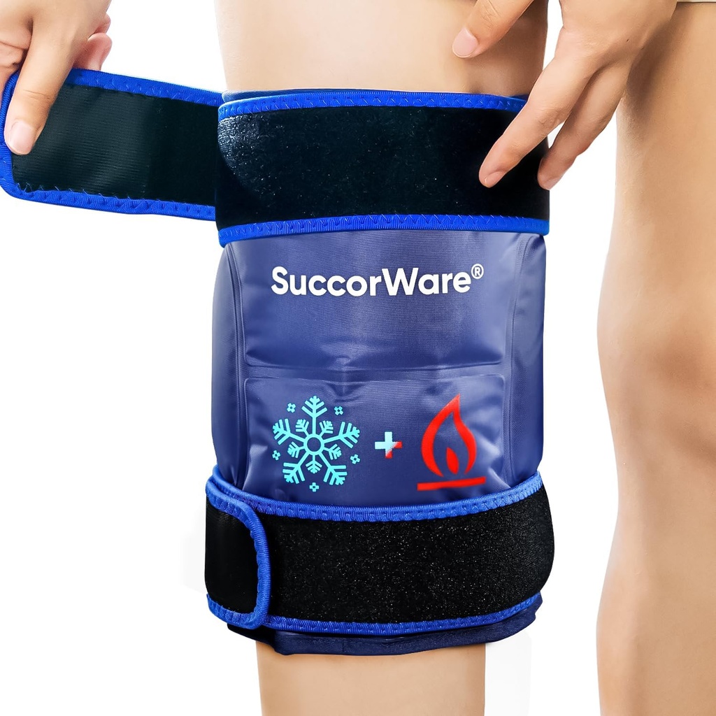 Paket Es Lutut Lipat untuk Injuries Dapat dipakai kembali - Hot & Cold Gel Bags untuk Kaki, Kembali, Bahu, Lengan, Penginapan Elbow, Relief Pain, Pembengkakan, Penggantian Knee Angkatan Laut Biru