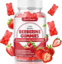 Softbear Berberberine dengan Ceylon Cinnamon Gummies Organic Berberine HCL 1500mg untuk Metabolisme Kesehatan Sugarune-Free Berberin Suplemen Strawberry Flavored 60 Count