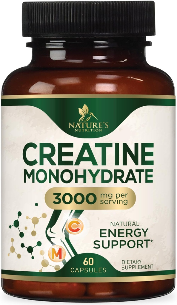 Creatine Monohydrate Capsules 3000mg - Best Micronized Creatine Quoder - Sumur Lean, Energy, & Endurance