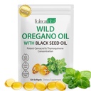 Oregano Oil Capsules, 2 di 1 Oil Oregano dengan Minyak Benih Hitam, Capsules Oil Oreganik, Ekstrak Oregano Non- GMO, Gluten Bebas