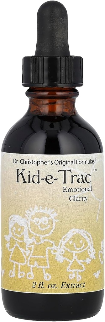 Christopher 's Original Formulas Organic Kid- Trac Extract Liquid, Alcohol Free Children' s Formula, Support Mental & Emotional Clarity, Brain Fungsi & Calming, 2 oz