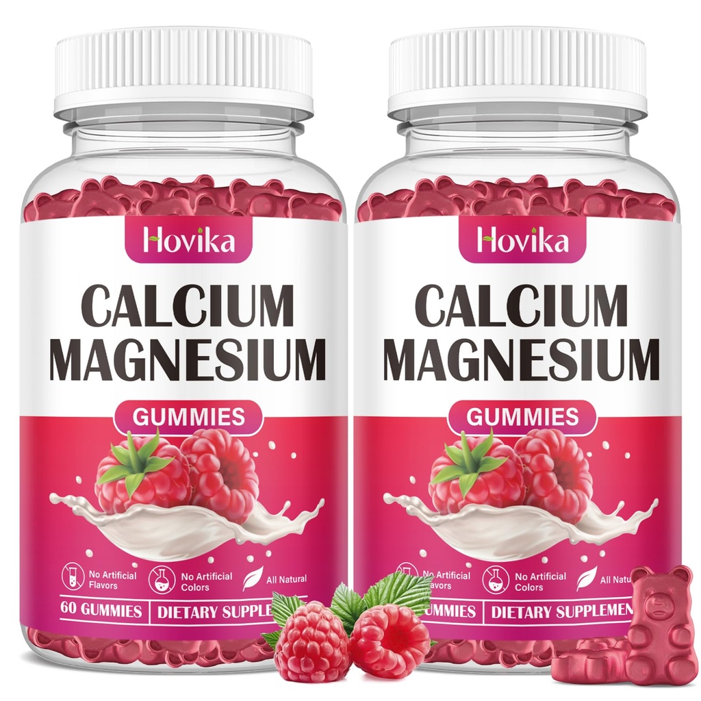 Kalsium Magnesium Zinc Mummies- Calcium Magnesium 2: 1 Rasio dengan Vitamin D3, K2, B6, B12 untuk Kekuatan Tulang, Fungsi Otot & Kesehatan Nerve, Peledak Ekstra Formula, Vegan, Raspberry Flavor 120 Gummies