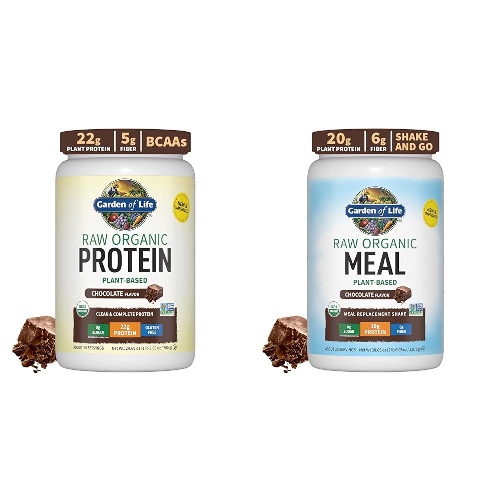 Garden of Life Organic Vegan Chocolate Protein Powder Raw Organic Meal Replacement Shakes