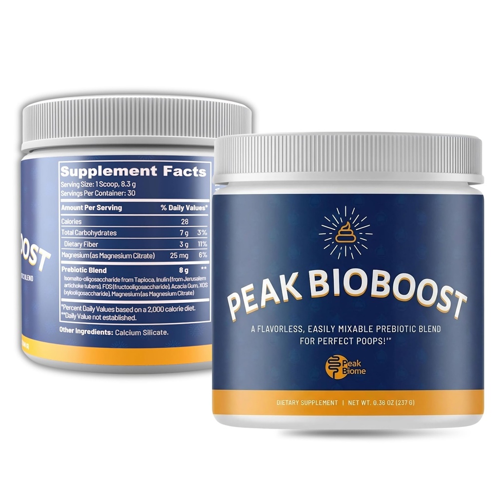 Peak BioBoost - Prebiotic Fiber Suplement - Flamorless Digetical Nuttrationary Suplemen - Mudah untuk Menpecahkan Bedak Prebiotik - Tidak Gluten, Soy atau Dairy - Persediaan 1 Bulan - 30