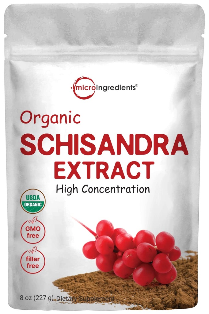 Powder Ekstraksi Organik Schisandra, 8 Ounce, Adaptogen Tradisional dan Penjual Bebas, Suplemen Schisandra Murni, Pendukung Detoksin dan Kesehatan Kognitif, Tanpa GMO