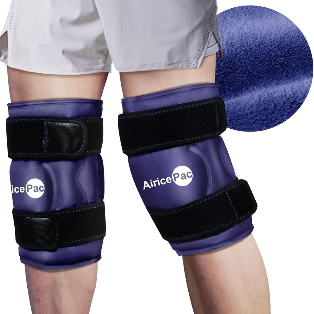 XXL Ice Pack Wrap Around Entire Knee After Betraction, Accessible Gel Large Ice Pack for Knee Injuries, Pack Relief, Swelling, Knee Bedah, Injuries Olahraga, 2 Pack Blue