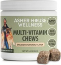 Asher House Wellness Dog Multivitamin Chews - Dog Vitamin and Suplemen, Chew lembut untuk Pet Dogs dengan Propoles, Flaxseed, Colostrum - Dukungan Kesehatan Comprehensive dari Puppy to Senior, 120 Chews