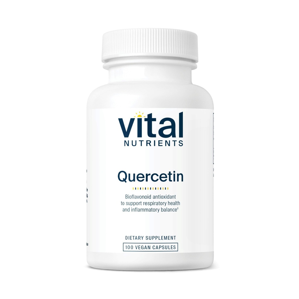 Vital Nutrients Quercetin 124; Vegan Quercetin Suplement with Bioflavonoid for Sinus, Respiratory, Heart, & Imune Fungsi Dukungan 124; Gluten, Dairy, Soy Free 124; 500mg 124; 100 Capsules