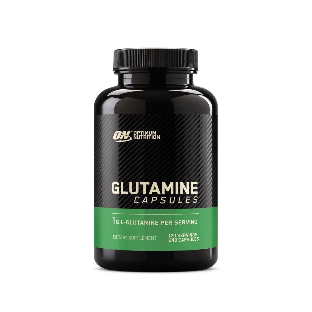 Optimum Nutition L- Glutamine Muscle Recovery Capsules, 1000mg, 240 Count (Paket May Vary)