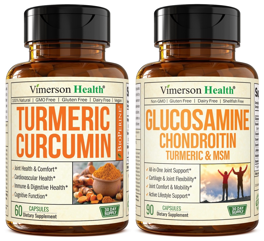 Curcumin Turmeric dengan Black Pepper Extract & Glucosamin Chondroitin MSM Bersama Suplemen