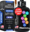 Liquid Collagen for Women and Men with Calming Ashwagandha - 100,000mcg Bovine Collagen Drink, 100mg Ashwagandha Liquid for Radiant Skin, Hair, Nails, and Immune Dupport - 2oz Berry Flavor Drops