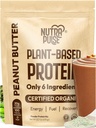 Vegan Powder Organik Protein - Peanut Butter Flavor, Plant-Based, Gluten- Free, Non-GMO, Soy- Free, 20g Protein Serving, Ideal for Smoothies, Shakes, Baking, Cooking (1 Pack, 20 Serving)