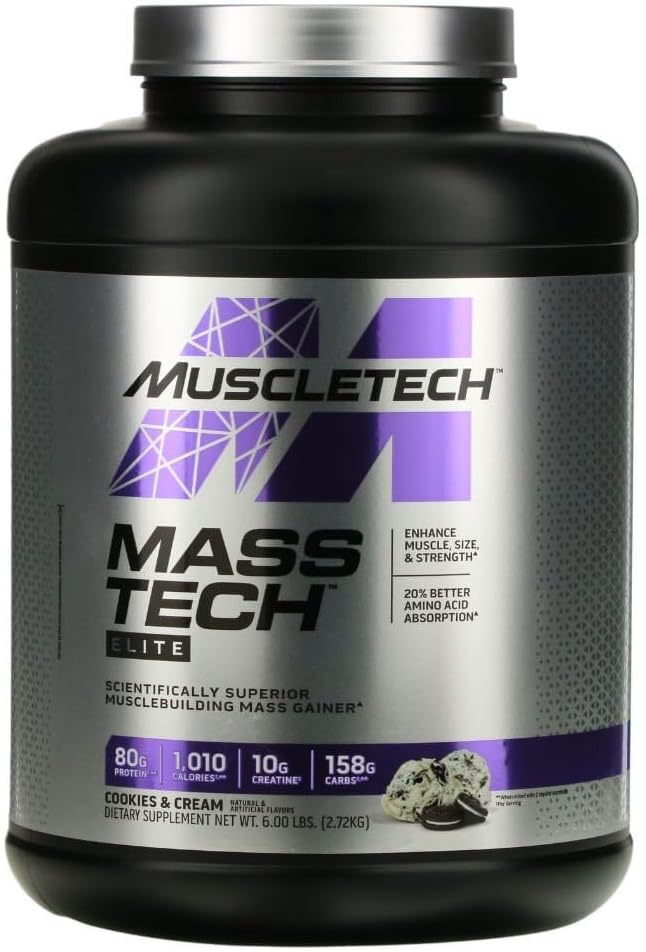 MuscleTech Mass- Tech ™ Elite, Cookies & Cream, 6 lbs (2.72 kg)