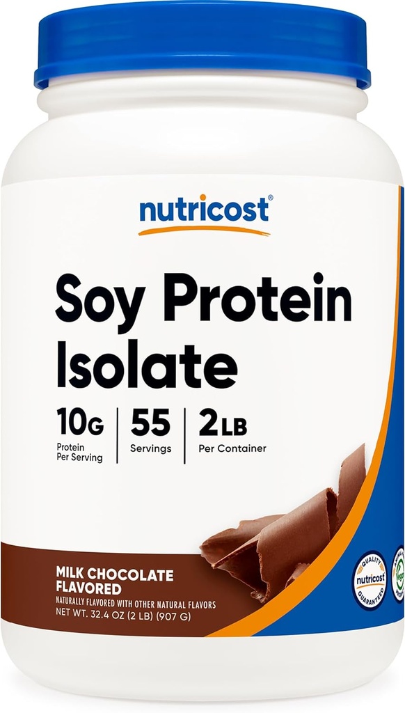 Powder Soy Protein tanpa biaya, 2 LB Milk Chocolate - 10 Grams Protein Per Serving, Vegan, GMO- Free & Gluten Free