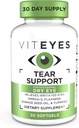 Viteyes Tear Support Eye Soothing Blend, Occational Dry Eye Suplement, No Eye Drops, Redness Relief, Eye Vitamin, Allergy Dups for Itchy Eyes, Omega-3 Fish Oil, 30 Softgels