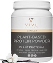 Pembangkit Protein Vanila, Vegan, Organik, Tanpa Dairy, Tanpa Gula, Tanpa Gluten, Keto, Carb Rendah, Pembersih Ingrelasi, Fodmap rendah, untuk Pria & Perempuan, 25g, 27 Pelayan, 33oz