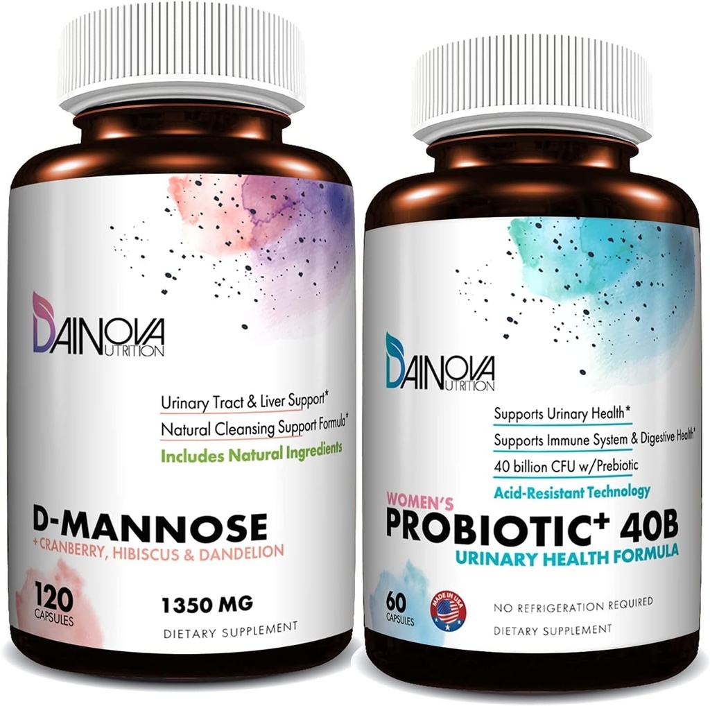 D Mannose Capsules dan Propoles for Women Bundle I Urinary Tract + Vaginal Health Support I UTI and Yeast Infeksi Control I Vegan, Gluten Free I Made in USA