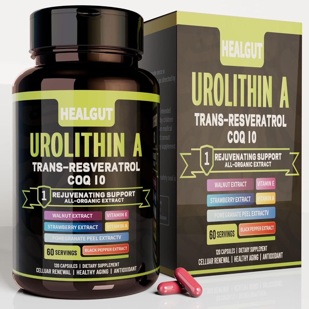 Urolithin A Suplemen untuk Wanita Kerja Urban: Anti- Aging Capsules dengan Trans- Resveratrol dan CoQ10 - Lab USA Verifikasi Dukungan Penuaan Kesehatan dan Sel Renewal 9in1