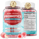 Promiotic Probiosis + Prebiotic gummies for Adules & Kid 4 +, Sugar Free Chewable 50 Milyar CFUS w / Fiber, Vitamin B1 B2 D3 & Zinc, for Digetical & Gut Health, Divisi Microflora Boost, 60 Cts