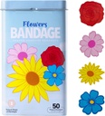 Perban Anak BioSwiss, Perban Berbentuk Bunga, Perban Adhesive Self Set, Latex Bebas, Sterile Weund Care, 50 Count