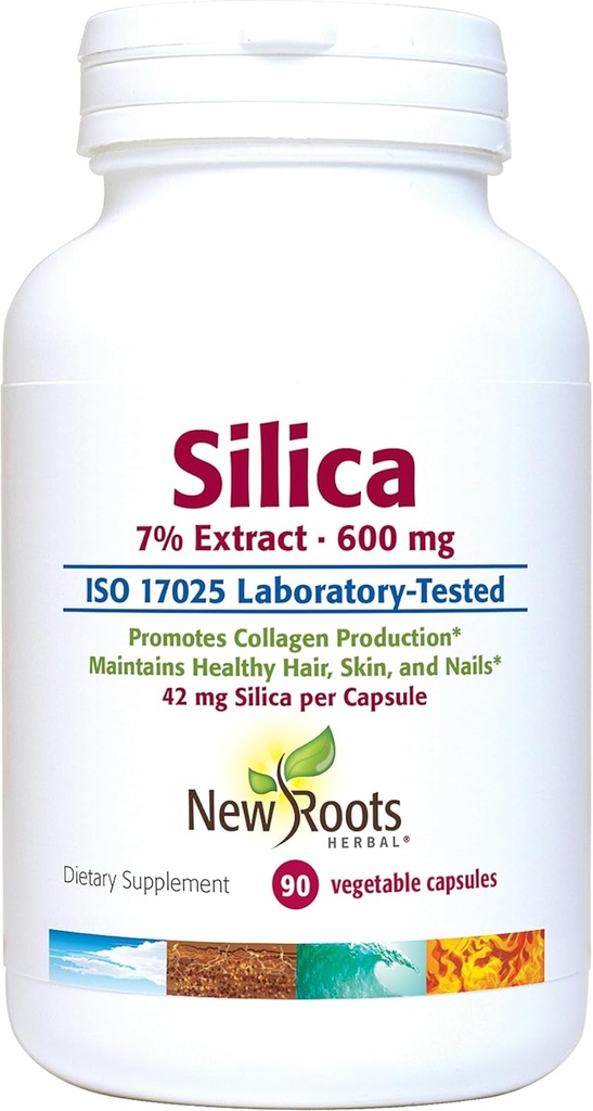 Suplemen Silica 7% Ekstrak (90 Kapsul) - 600mg per Kapsul - Suplemen Silica - Dukung Rambut Nail dan Kulit 126; Kamar Baru HERBAL