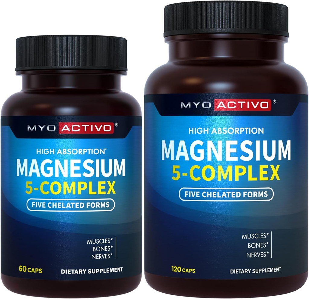 60ct + 120ct - MyoActivo 5-in- 1 Magnesium Kompleks - Asorpsi Tinggi - Didukung Magnesium