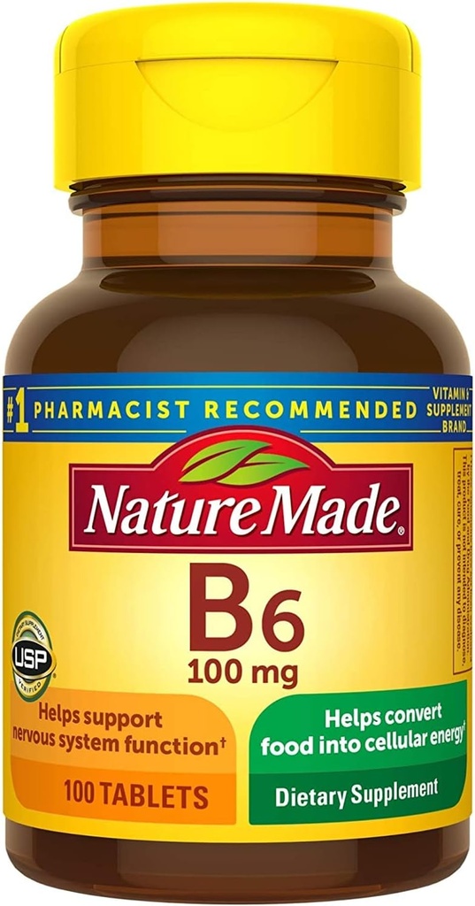 Nature Made Vitamin B-6 100 mg Tablet 100 ea (Paket 4)
