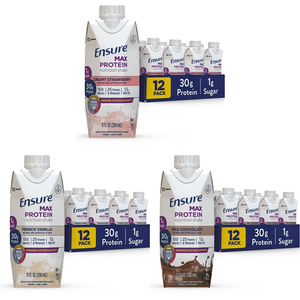 Yakinkan Shake Protein Max Nutrition, 11 kali oz, 12 Count dan Max Protein Nutrition Shake, 11 kali lipat (Paket 12) & Max Protein Nutrition Shake dengan 30g Protein, 1g Sugar, 11 Fl Oz (Paket 12)