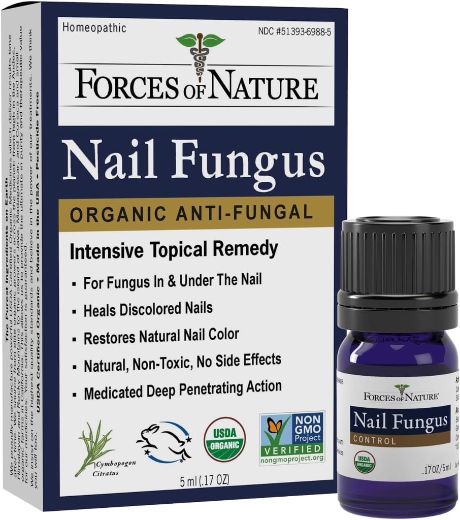 Perlakuan Nature Toail Nail Fungus, Pemulihan Antifungal Organik Penampilan Toenails dan Kuku, Obat Homepathic untuk Cracked, Dry, Damaged & Dicat Nails, 0.17 FL OZ